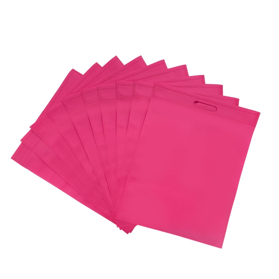 Pack of 50 Pink Coloured 40x30cm Non Woven Bags with Carry Handles