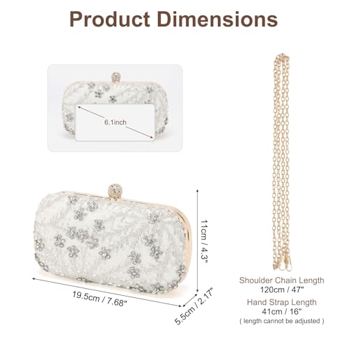Image of DTGN Evening Bags Clutch Purses for Women Formal, Bridal Purses Rhinestone Handbags Shoulder Bag with Chain Sparkly
