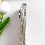 LSEEKA dla iPhone 13 Pro Max przezroczyste etui z wciśniętymi prawdziwymi kwiatami, brokat uroczy biały kwiatowy wzór smukłe miękkie TPU ochronne etui na telefon dla kobiet dziewcząt do iPhone 13 Pro