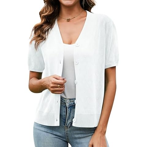 TIANZHU Ladies Cropped Cardigan V Neck Bolero Cover