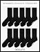 Occulto Herren & Damen Schwarze Socken 10er Pack, 20er Pack, 30er Pack (Modell: Hermann) 10 Paar | Schwarz 43-46
