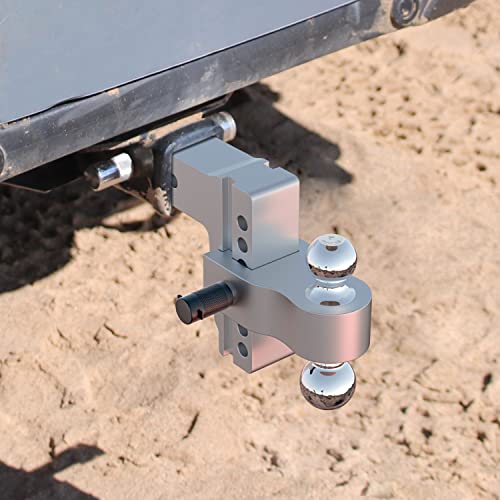 Ifoka Adjustable Trailer Hitch Ball Mount, Fits 2.5 Inch Receiver, 6 Inch Drop Hitch,18,500 Lbs Gtw, Forged Aluminum Shank, 2 Inch & 2-5/18 Inch Dual Balls With Double Hitch Locks And Pins #TOP6