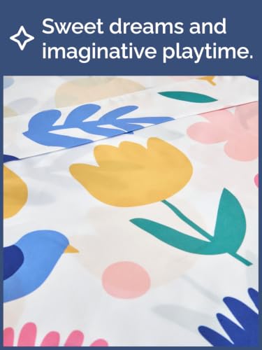 Image of Kids Full Size Tulip Bed Sheets - 4 Piece Kids Tulip Sheet Set - Floral Garden Bedding - Ultra-Soft, Cute & Cozy - Breathable & Machine Washable - Colorful Bed Set for Boys, Girls, Teens & Toddlers