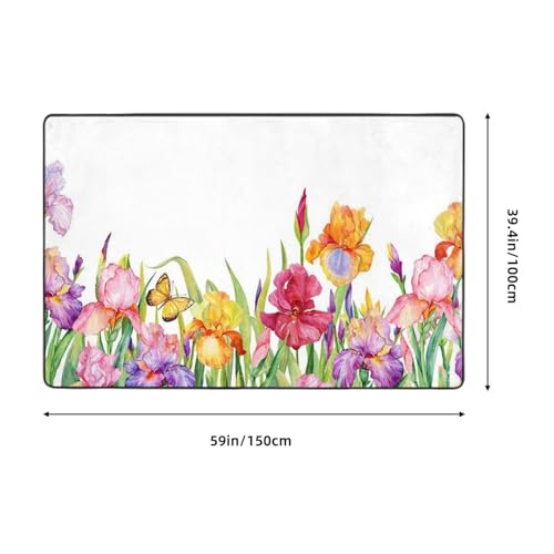 Tapis de sol flanelle fleur papillon Iris pour réveiller la chambre - 4