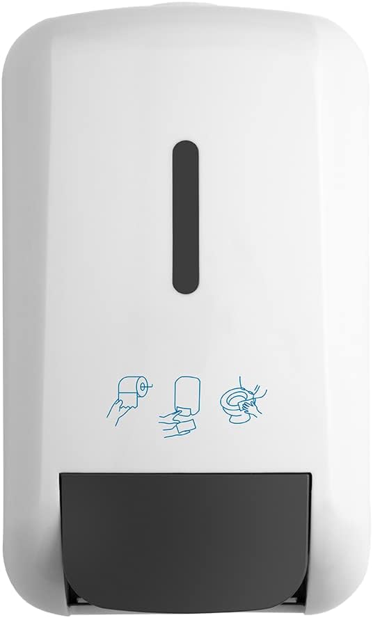 EZbrnd Wall Mount Manual Spray Toilet Seat Cover Cleaner Dispenser for Bathroom/Office/RV/Airbnb, 500ml (16.9 oz), Refill Cartridges Sold Separately, White, 1201-3-SC