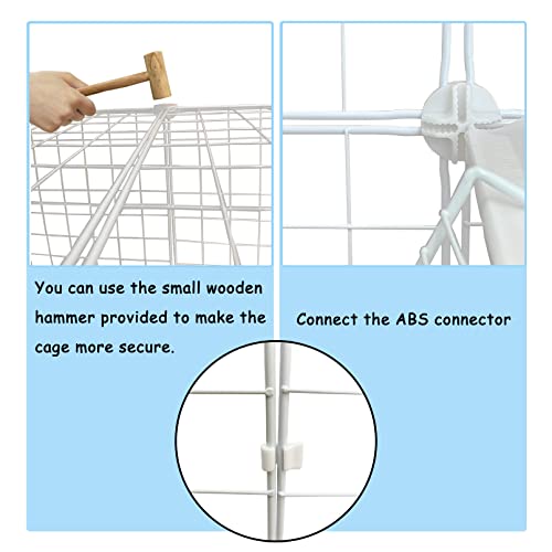 Image of 2 Tier Metal Cat Cage Indoor Detachable Cats Cages DIY Pet Playpen Portable Removable Kitten Collapsible Playpen for Small and Medium Cats Kittens Kitty (White 29.52 x 15.35 x 28.74 in)