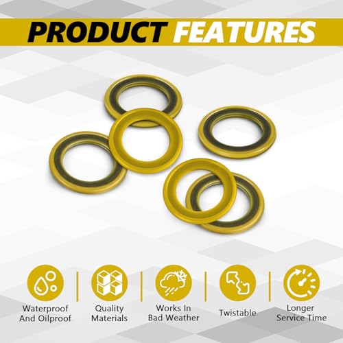 Image of 6PCS 26-830749 Gearcase Drain Plug Seal Washer Gasket, Lower Unit Grease Gaskets Drain Screw Gasket Gearbox Drain Plug Seal, Gearcase Lube Drain Washer for Gear Oil Pump