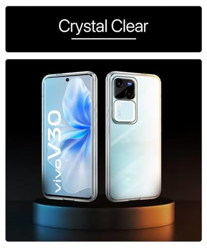 Image of NISHTECH for Vivo V30 5G (2024) Premium Transparent Hybrid Soft Slim Dust Proof Back Case Cover Silicone with Camera Protection