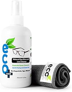 Ecomoist Natural Lens Eyeglass Optical Cleaner 250ml Ecofriendly Microfibre Towel Sun Reading glasses Does not harm the Coating of Glass Lens