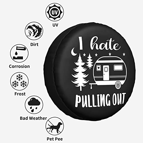 Image of I Hate Pulling Out Spare Tire Cover Waterproof Dust-Proof Universal Wheel Camper Rv Spare Tire Cover Fit for RV Trailer Truck SUV Rav4 Motorhome Travel Trailer Accessories 17 inches