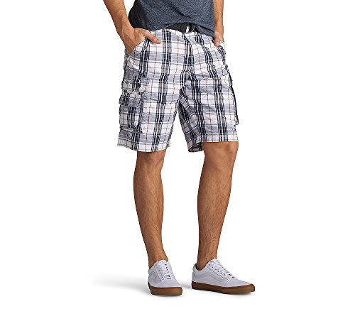 Image of Lee Men's Dungarees New Belted Wyoming Cargo Short, White Jordan Plaid, 42