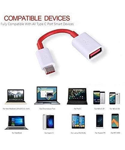 Image of One Plus Newly Type C OTG Cable Connector Cord pendrive Compatible with All C Type Supported Mobile Smartphone Like OnePlus 10 pro, 11R,9R,10T,11T,8T (OTG Cable)