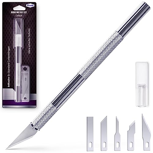 LUNGA DURATA: Le lame del bisturi modellismo sono realizzate in acciaio al carbonio e rimangono affilate più a lungo - lavorare con questo taglierino di precisione è davvero divertente!