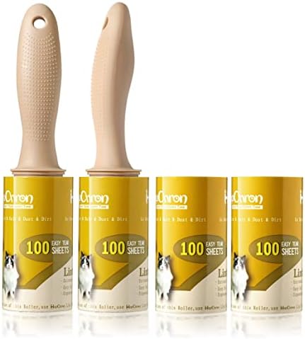 HapChron Lint Rollers for Pet Hair Extra Sticky [400 Sheets/2 Handles], Lint Remover Go Beyond Animal Fur, Dust and Other Dirt, Dog & Cat Hair Remover Rollers for Clothes, Furniture, Carpet, Car etc