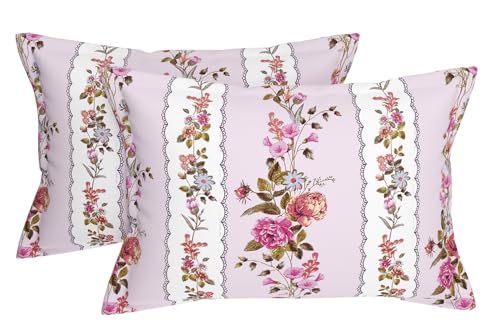 Image of HOMEKART 100% Cotton Feel Double Bed Bedsheet Set | 180tc to 220tc Soft & Breathable with 2 Pillow Covers | Wrinkle Free | for Bedroom & Gifting (Color -Dark Pink, 90 x 90 Inches)