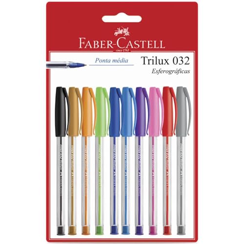Trilux Colors Ctl com 10, Faber-Castell, SM/032ESC10, Multicor, pacote de 10