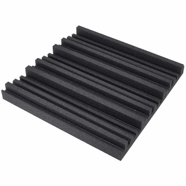 Akustischer Diffusor Skyline QRD, expandiertes Polystyrol EPS, 60 x 60 x 7 cm, Set mit 2 Paneelen, Weiß/Schwarz, zur akustischen Optimierung der Umwelt (schwarz)