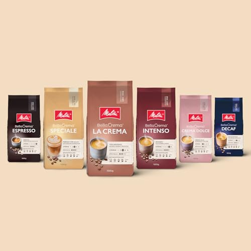 Melitta BellaCrema La Crema Ganze Kaffee-Bohnen 1kg, ungemahlen, Kaffeebohnen für...
