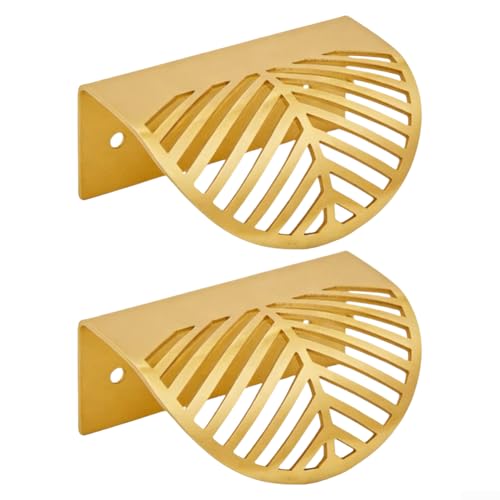 Tiradores de puerta de gabinete estilo hoja, 2 unidades, material de aleación de zinc para muebles del hogar, incluyendo gabinetes de cocina, cajones de sala de estar (A)