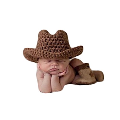 Unisex Newborn Photography Props Outfits Baby cowboy hat with Shoe Boy Girls Photo Shoot Costume