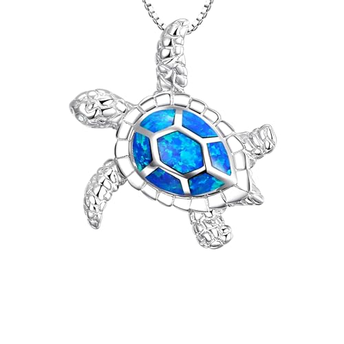 Collier sea turtle bohème avec opale bleue pour sublimer vos tenues d'été