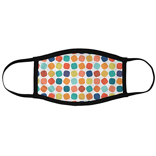 Image of Face Mask 3 Layer Printed Reusable Washable Cloth Face Mask - Designer Trendy Unisex - Colorful Square Pattern