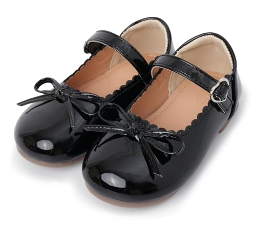 Happy Cherry Mary Jane Dress Shoes Toddler Little Girl Ballet Flats School Uniform Shoes for Wedding Party