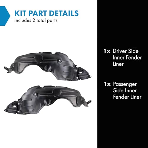 Image of TRQ Inner Fender Liner Set Compatible with 2007-2011 Toyota Yaris TO1250119 TO1251119