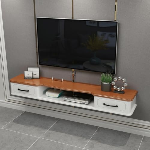 Support TV mural flottant anti-encombrement - Console multimédia compacte 110cm - 2
