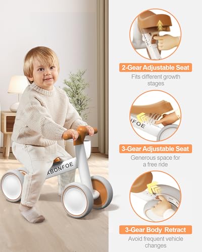 Baby Balance Bike for 1 Year Old Boys Girls, 10-24 Month Toddler Balance Bike, Baby Bike with No Pedal 4 Silence Wheels, First Ride on Toys with Adjustable Soft Seat, First Birthday Gifts - Image 5