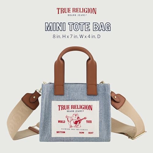 Image of True Religion Tote Bag, Women's Mini Travel Shoulder Bag with Adjustable Strap