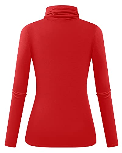 Image of Herou Womens Long Sleeve Turtleneck Slim Fitted Lightweight Casual Active Layer Tops Shirts