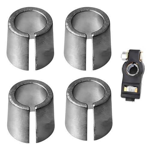 GVSS Lot de 4 Adaptateur Cosse Batterie 12V Universel,Manchons Convertisseurs Argentés pour Pôles Positif et Négatif,Compatibles avec...