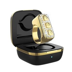 TikTok Scrolling Ring for iPhone, TikTok Remote Control for TikTok, Bluetooth Page Turner for iPad/Kindle App/iPhone/Android (Gold)