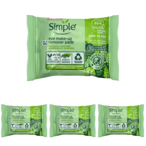 Simple Kind To Eyes Eye Make Up Remover Pads 30 Pieces (Pack of 4)