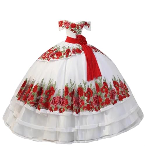 Floral Applique Quinceanera Dresses Mexican Style Off The Shoulder Ball Gown Sweet 15 Dress Prom 2025