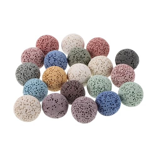 Toyvian Difusor de Piedra Volcánica Natural 16 Mm, 20 Unidades de Piedras Aromáticas para Aceites Esenciales, Difusor Pasivo Portátil para Aromaterapia en Hogar, Coche, Color Aleatorio