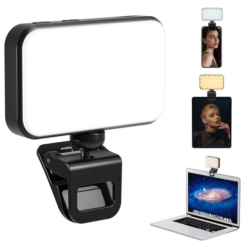 Selfie Light for Phone, 54 LEDs Phone Light Clip On, Rechargeable Portable Video Conference Lighting with 3 Lighting Modes for Phones iPhone Laptop Make-up Youtube TikTok Vlog