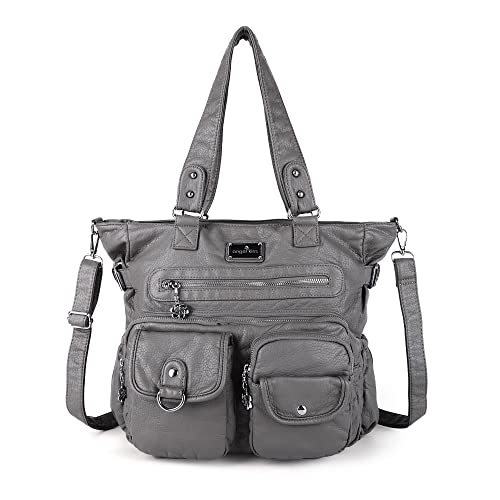 Image of Angelkiss Purses Handbags for Women PU Tote Satchel Bags for Women Pockets Shoulder Bags | PU