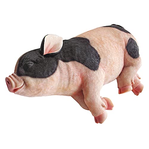 Design Toscano schlafendes Schwein Gartenfarm Tierstatue, Polyresin,...