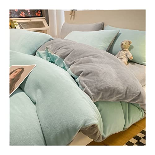 Parure de lit velours cristal luxe de 4 pièces avec housse de couette drap taille 220
