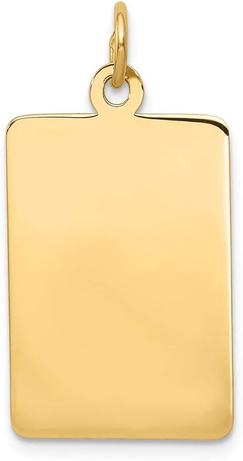 FB Jewels 14K イエローゴールド プレーン .013 ゲージ 長方形 刻印可能 ディスクチャーム