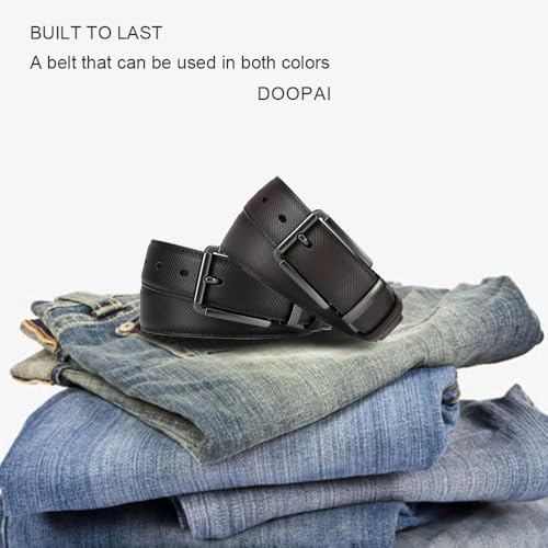 Image of DOOPAI Reversible Leather Belt for Men 1.25 inch - Dual Sided Dress and Casual Belt, Trim to Fit, 2 Styles in One Belt
