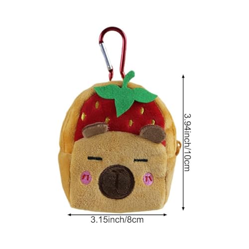 Funny Capybara Coin Purse Keychain Cartoon Animal Headphone Bag Change Purse Mini Plush Wallet Bag Pendant Keyring for Kids Adults3