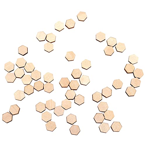600 piezas de madera hexagonal sin terminar, piezas de madera en blanco, recortes de rodajas de azulejos de madera, recortes para manualidades DIY, pintura, posavasos para decoración del hogar Cover