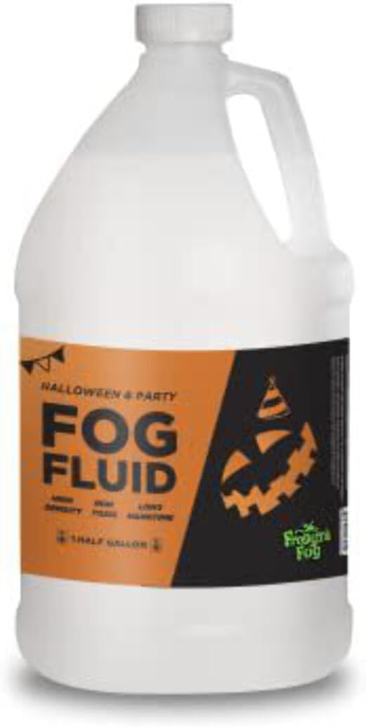 Froggy's Fog Líquido de niebla para Halloween y fiestas, jugo de niebla de larga duración y alto rendimiento para máquinas de niebla a base de agua de 400 a 1500 vatios, ideal para cazadores profesionales y domésticos, efectos teatrales, DJ y más, medio galón