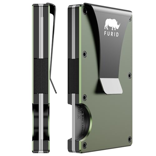 furid Minimalist Card Wallet for Men Slim: Rfid Metal Wallet with Money Clip Credit Card Holder - Gift for Man Husband at Anniversay Brithday