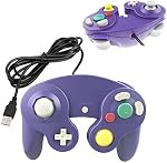 Reiso GC Style 1 Pack classique USB Contrôleur filaire Gamepad pour Windows PC MAC(Pourpre)
