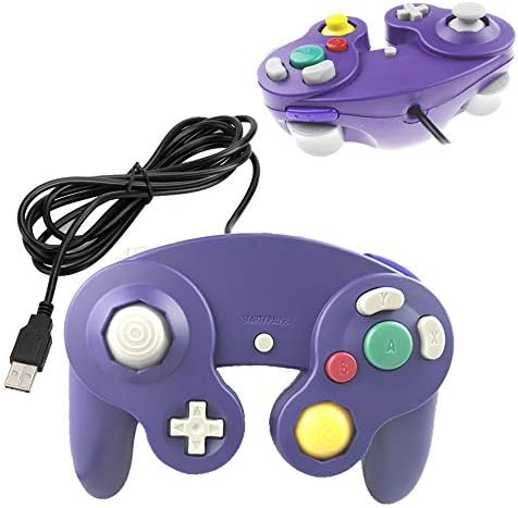 Reiso GC Style 1 Pack Classic USB Wired Controller Gamepad for Windows PC MAC(Purple) - 1