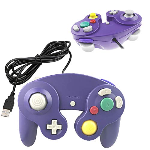 Reiso GC Style 1 Pack Classic USB Wired Controller Gamepad for Windows PC MAC(Purple)